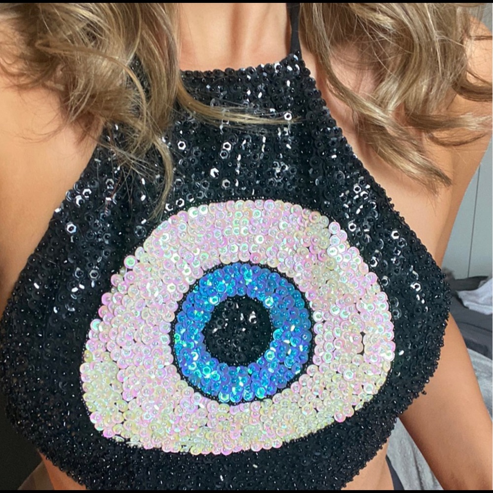 Evil eye sequins halter 🧿